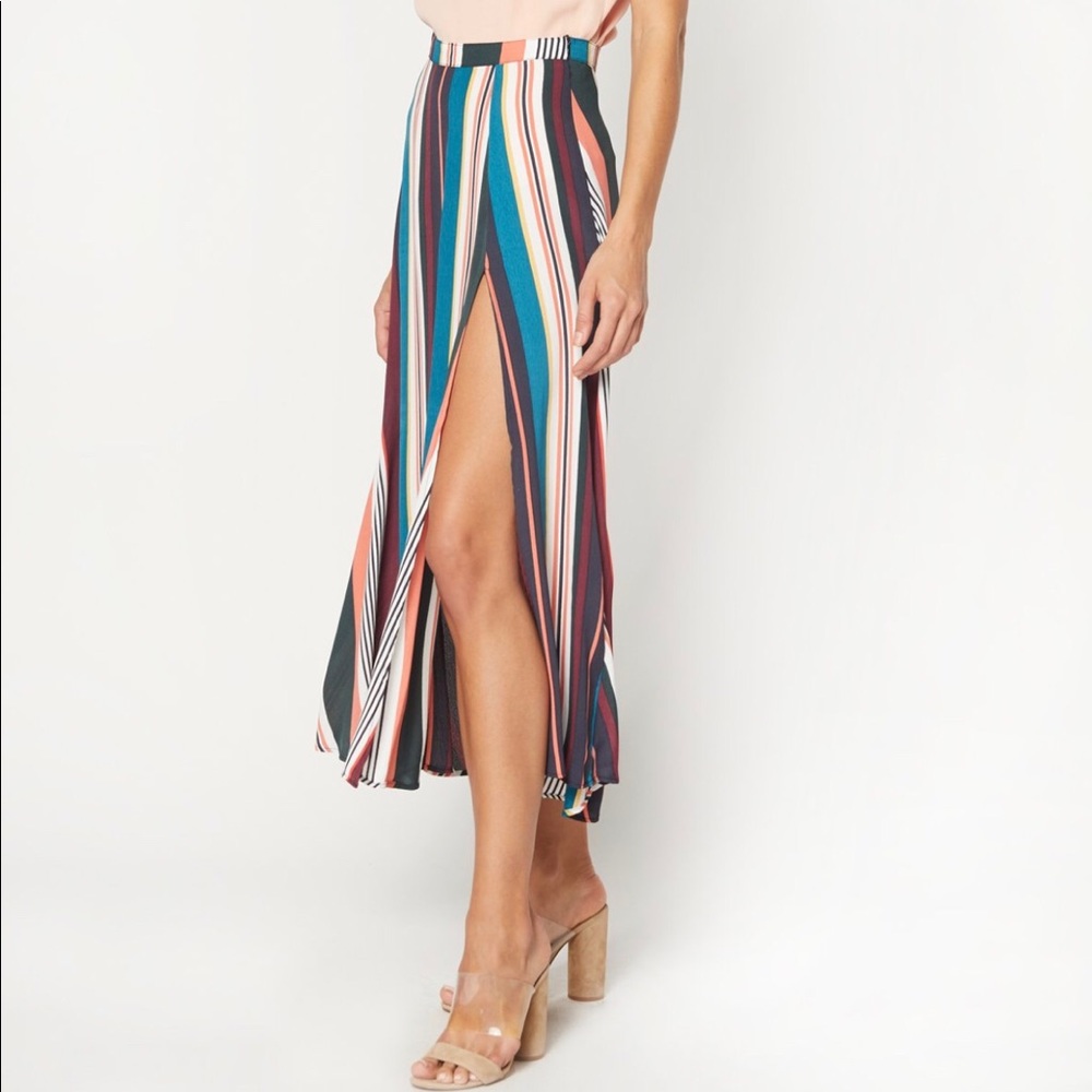 FLYNN SKYE SLIT MIDI SKIRT